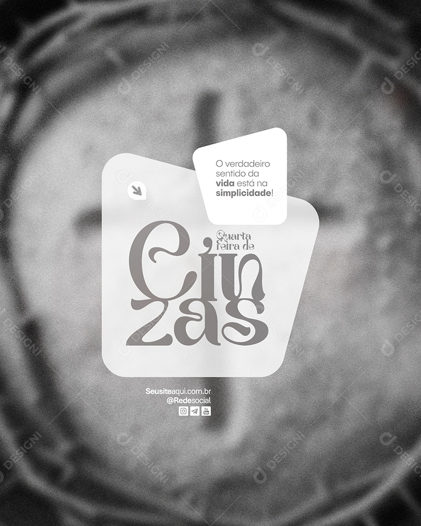 Flyer Quarta Feira de Cinzas Social Media PSD Editável