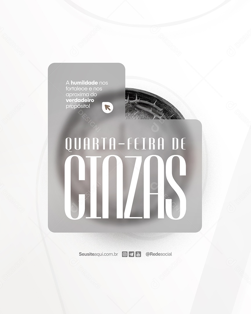 Flyer Quarta Feira de Cinzas Social Media PSD Editável