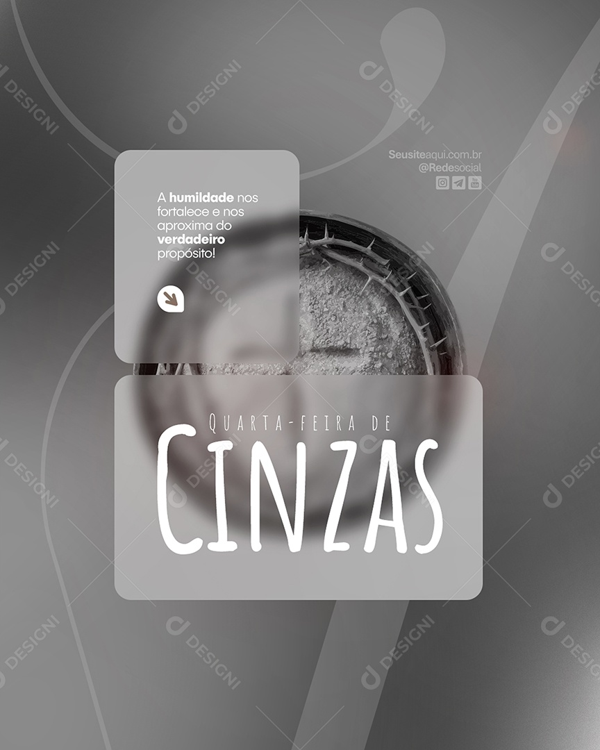 Flyer Quarta Feira de Cinzas Social Media PSD Editável