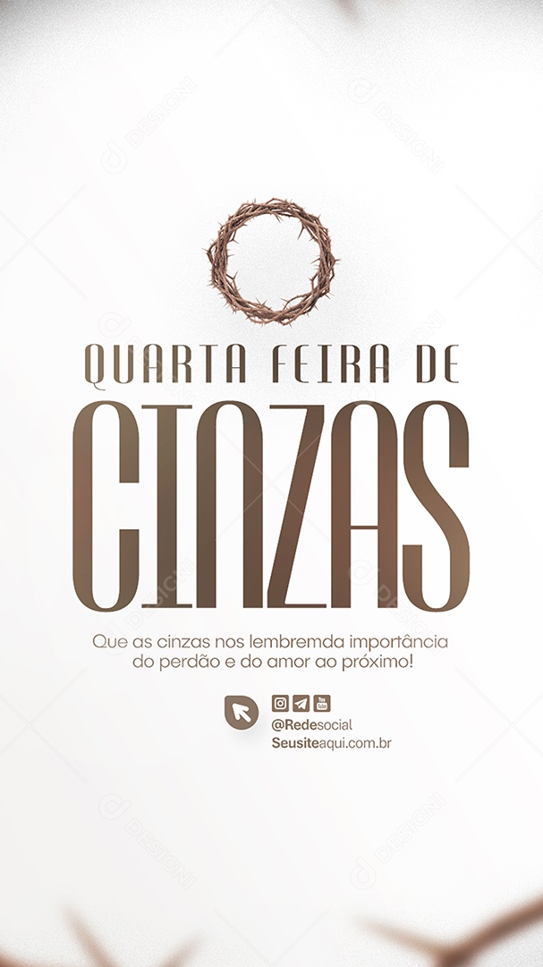 Story Quarta Feira de Cinzas Social Media PSD Editável