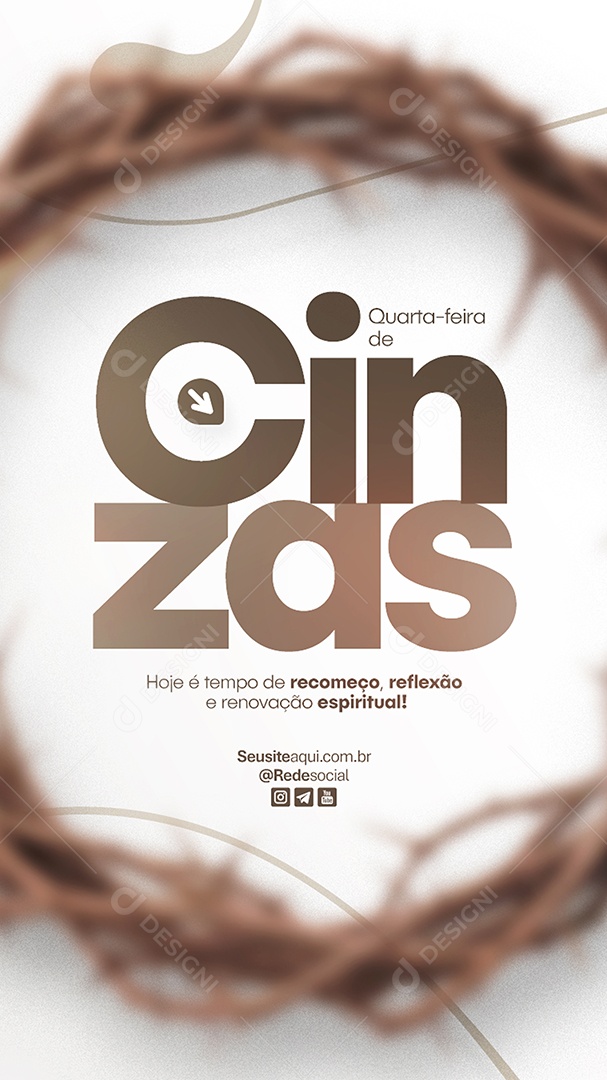 Story Quarta Feira de Cinzas Social Media PSD Editável