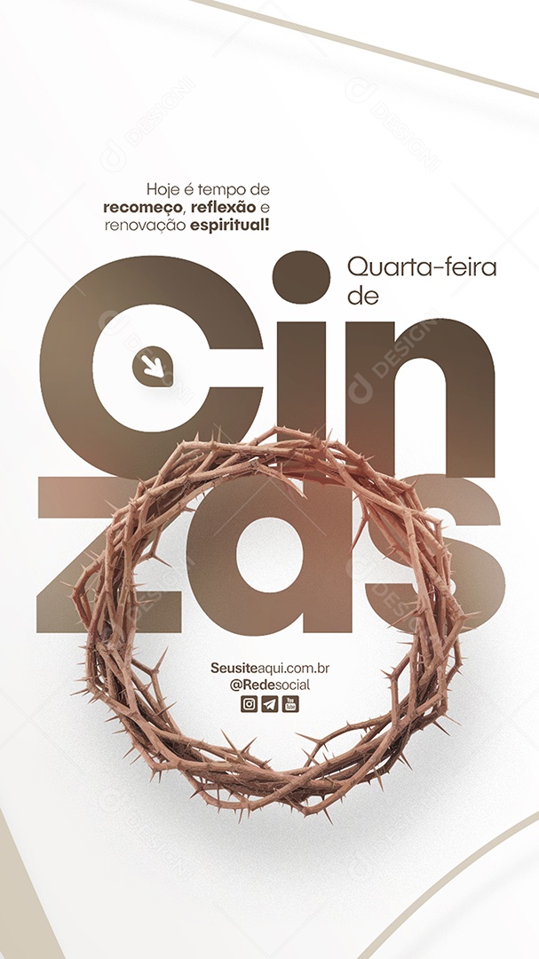 Story Quarta Feira de Cinzas Social Media PSD Editável