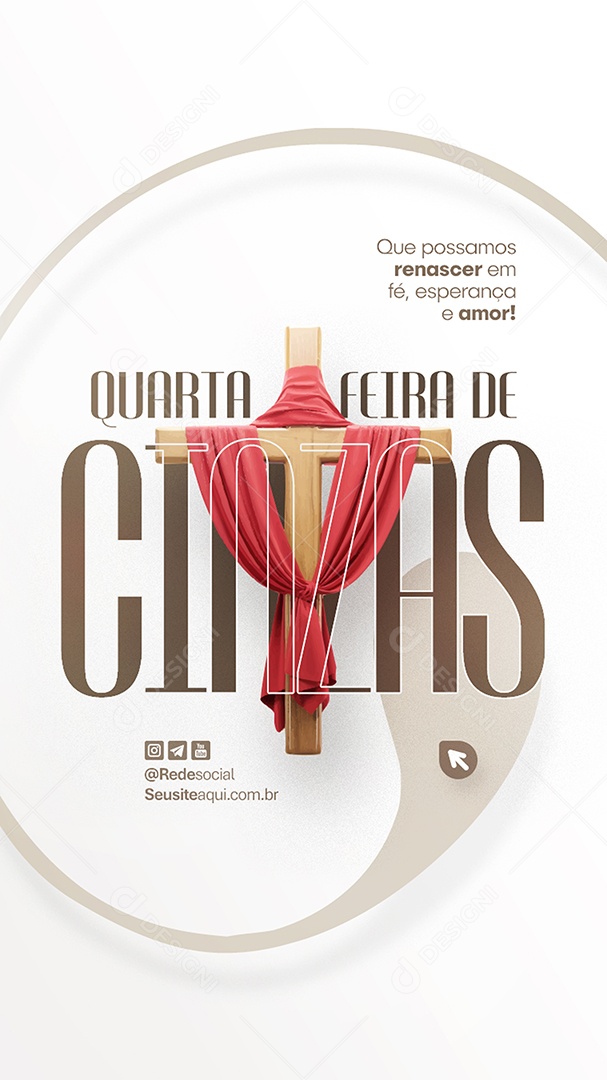 Story Quarta Feira de Cinzas Social Media PSD Editável