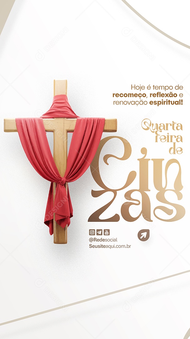 Story Quarta Feira de Cinzas Tempo de Recomeço Social Media PSD Editável