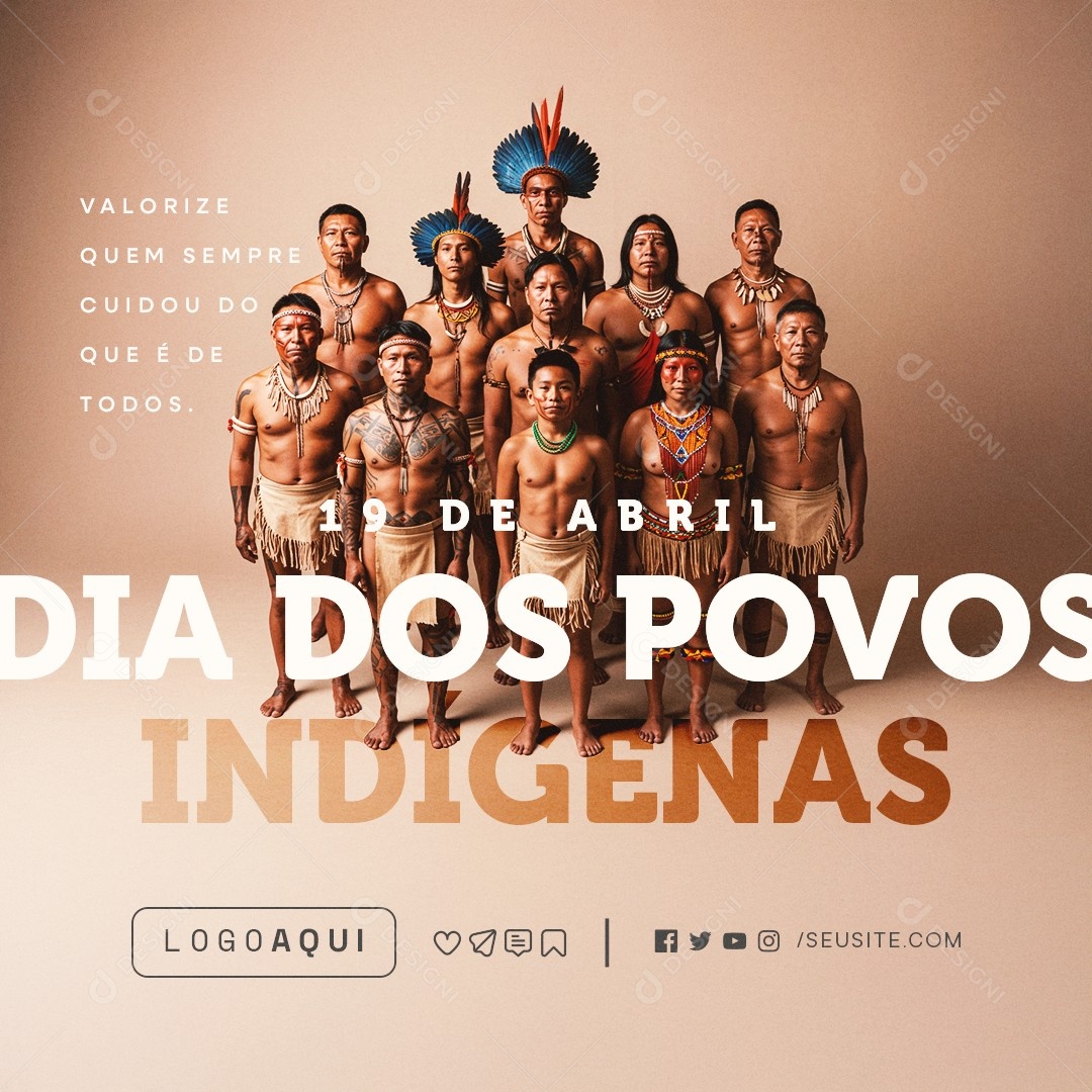 Dia dos Povos Indígenas 19 de Abril Social Media PSD Editável