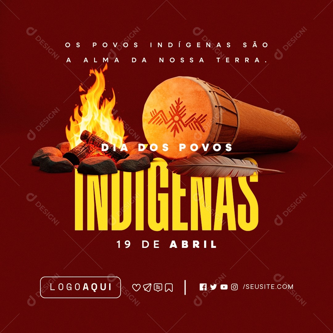 Dia dos Povos Indígenas 19 de Abril Social Media PSD Editável