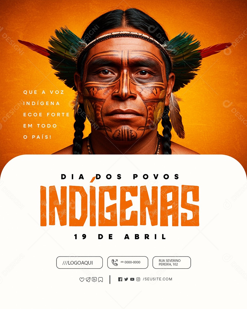 Dia dos Povos Indígenas 19 de Abril Social Media PSD Editável