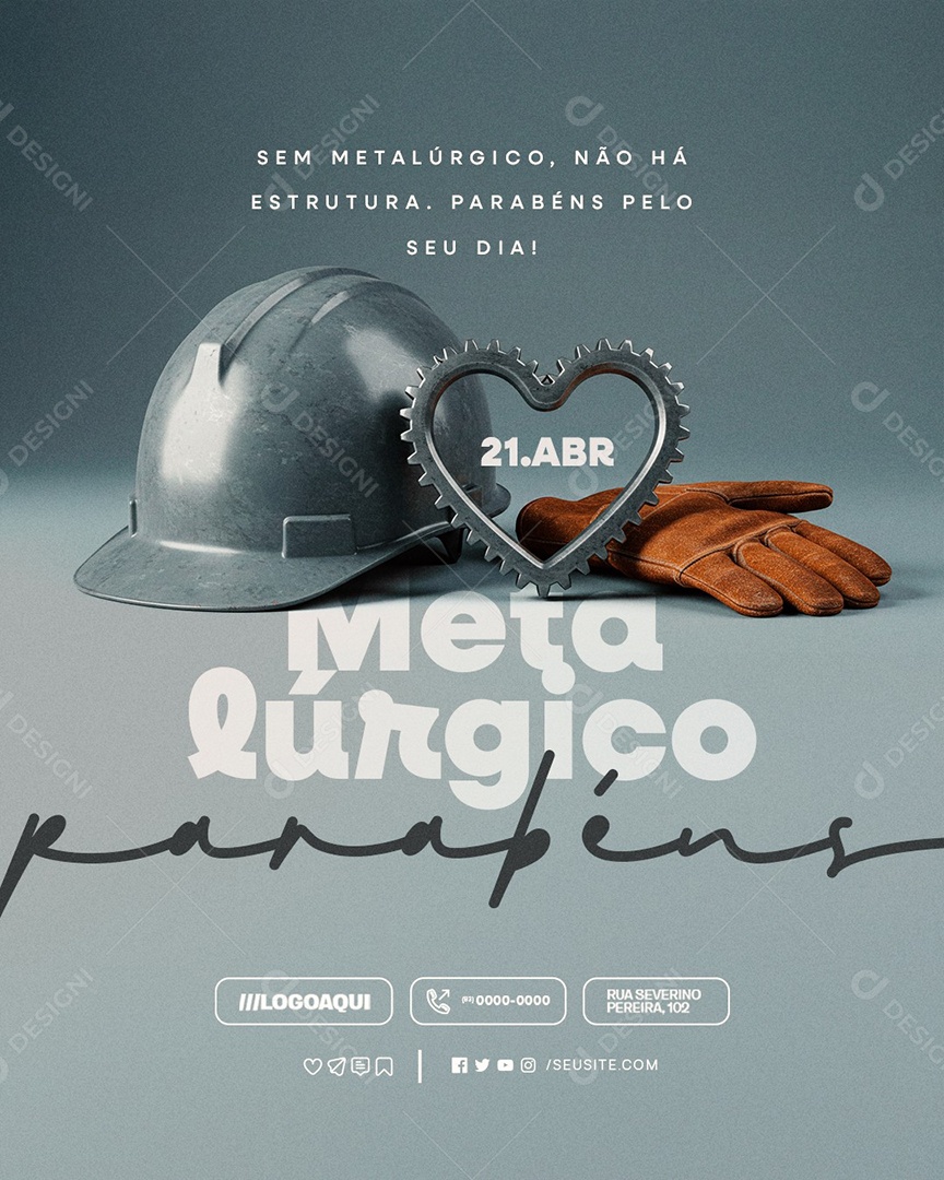 Dia do Metalúrgico 21 de Abril Social Media PSD Editável