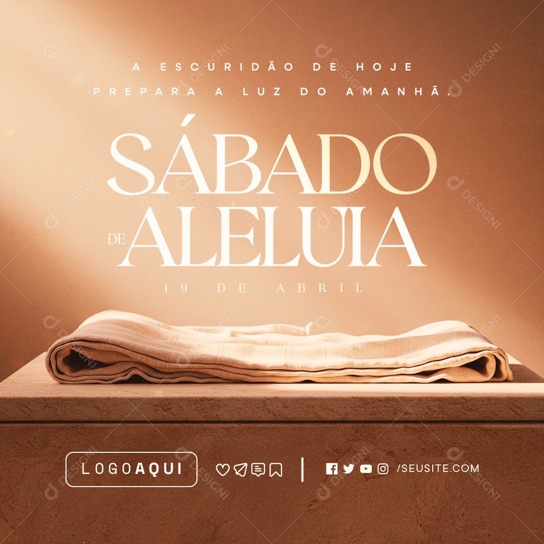 Social Media Sábado de Aleluia 19 de Abril PSD Editável