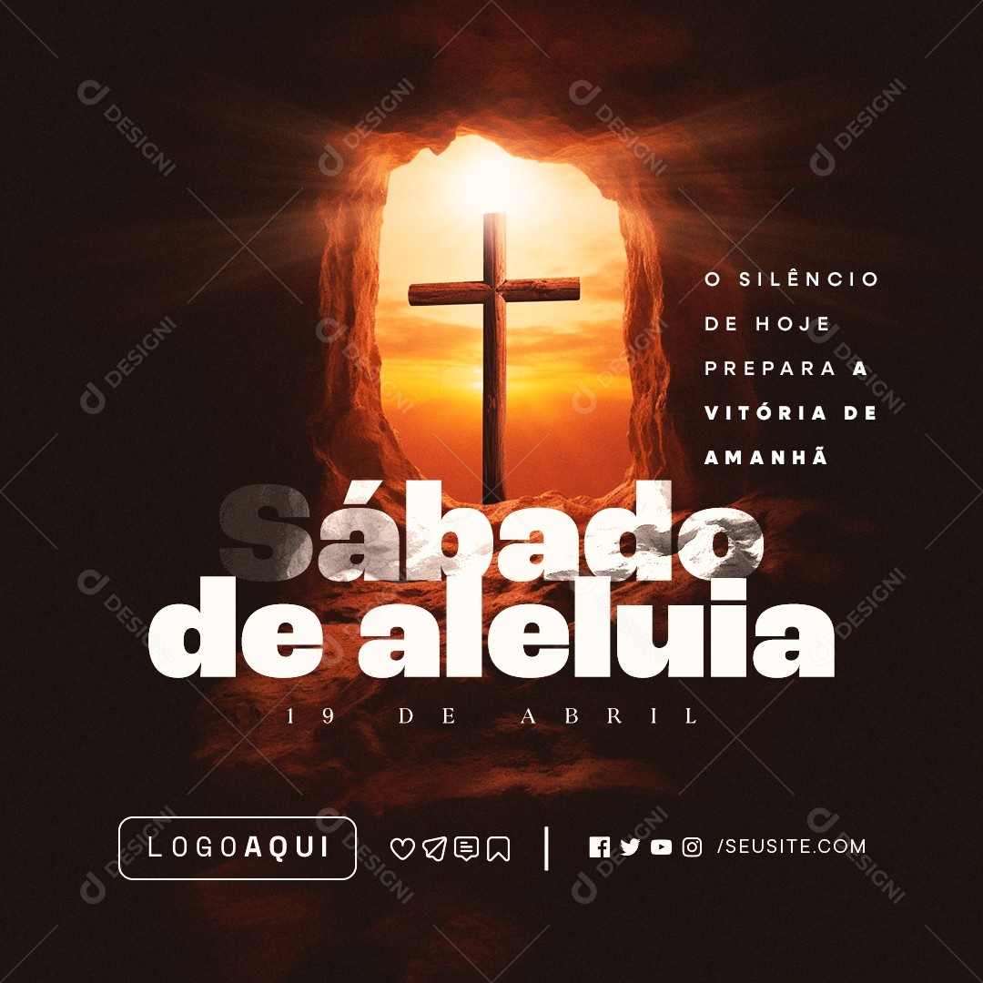 Sábado de Aleluia 19 de Abril Social Media PSD Editável