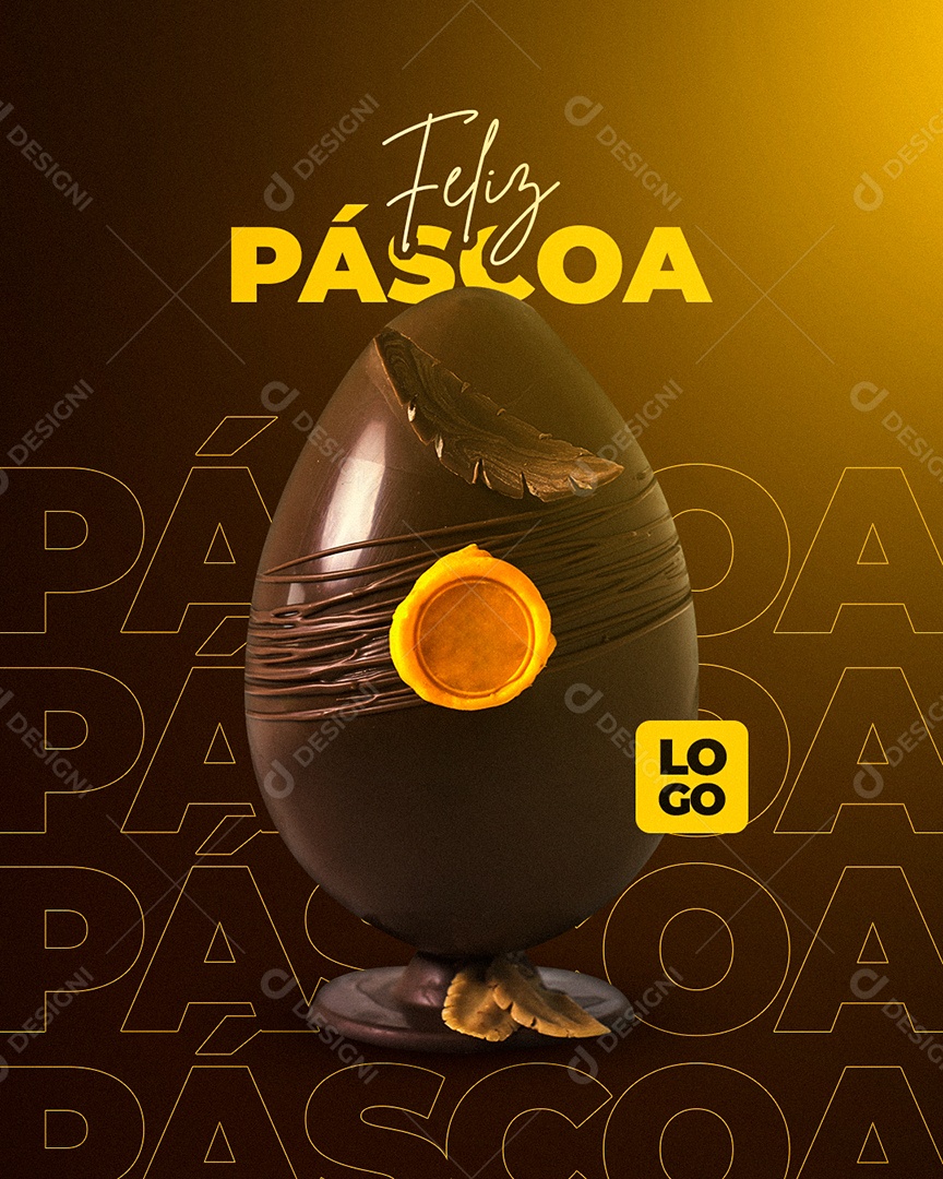 Feliz Páscoa Social Media PSD Editável