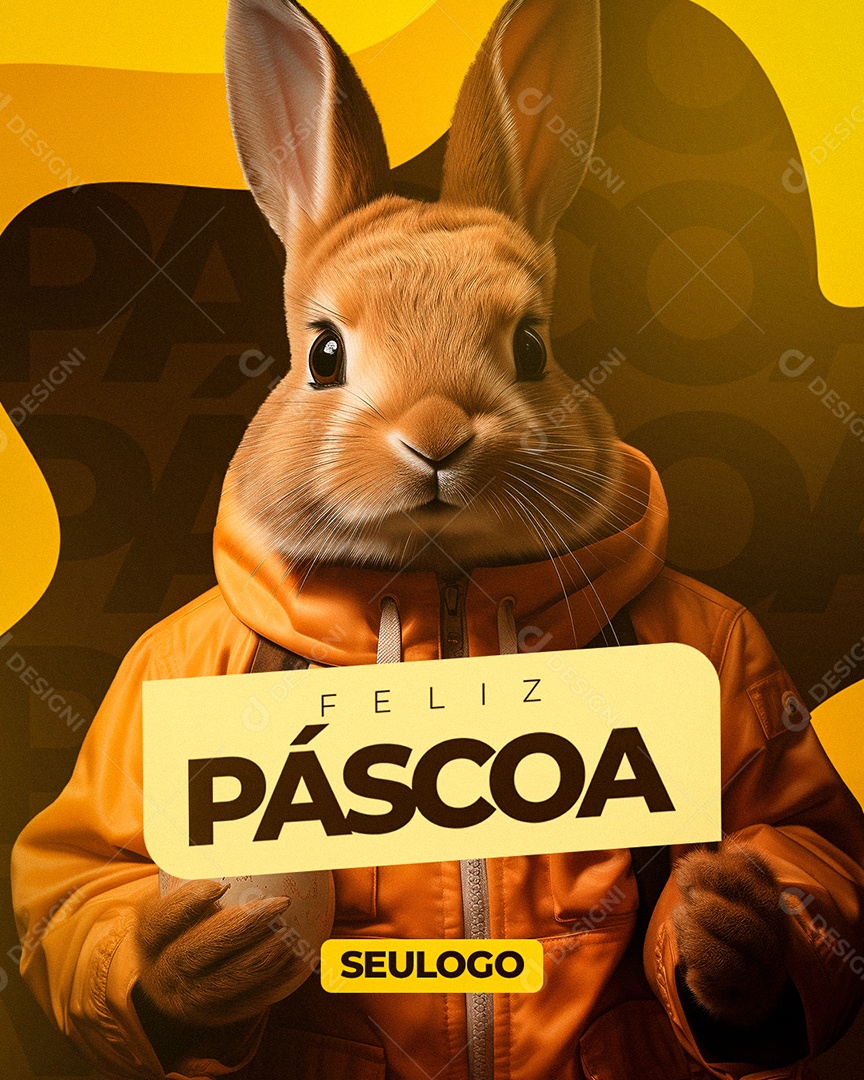 Feliz Páscoa Social Media PSD Editável