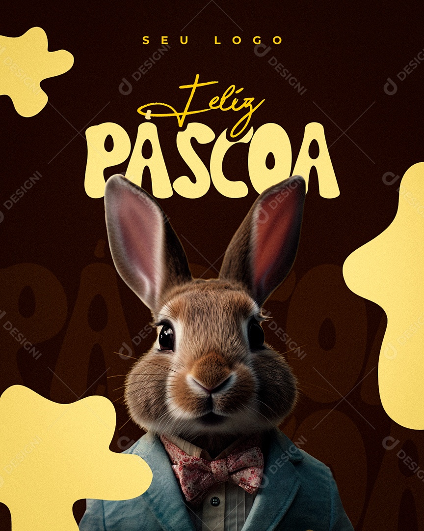 Feliz Páscoa Social Media PSD Editável