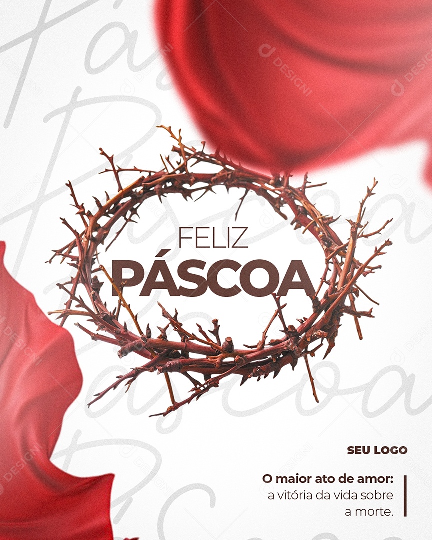Feliz Páscoa Social Media PSD Editável