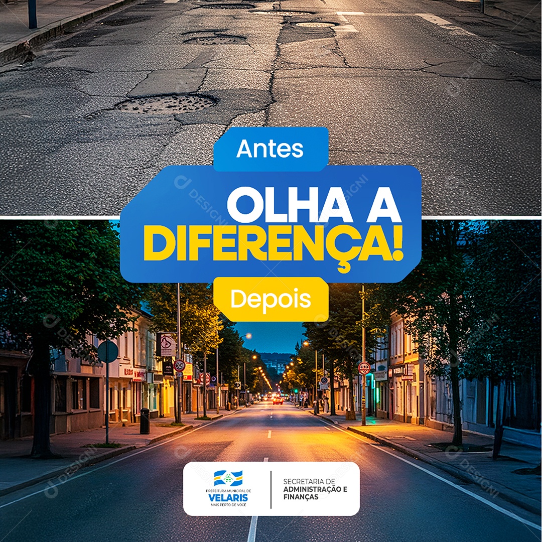 Feed Prefeitura Olha a Diferença Social Media PSD Editável