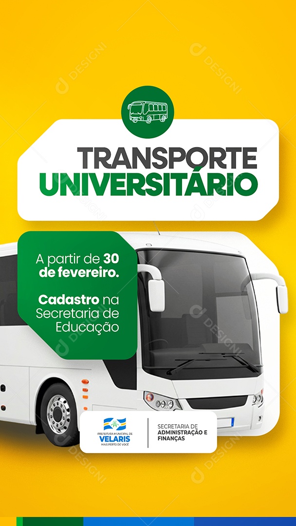 Story Prefeitura Transporte Universitário Social Media PSD Editável