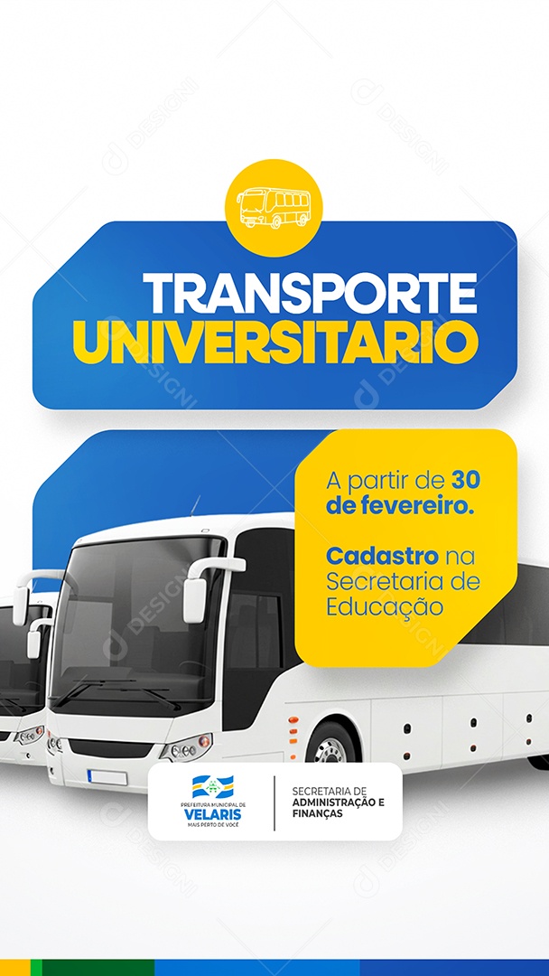 Story Prefeitura Transporte Universitário Social Media PSD Editável
