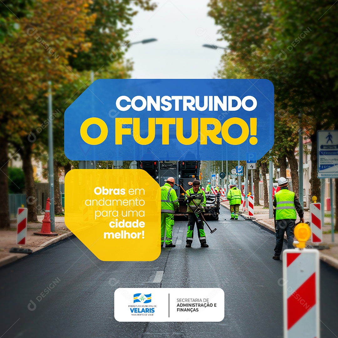 Feed Prefeitura Construindo o Futuro Social Media PSD Editável