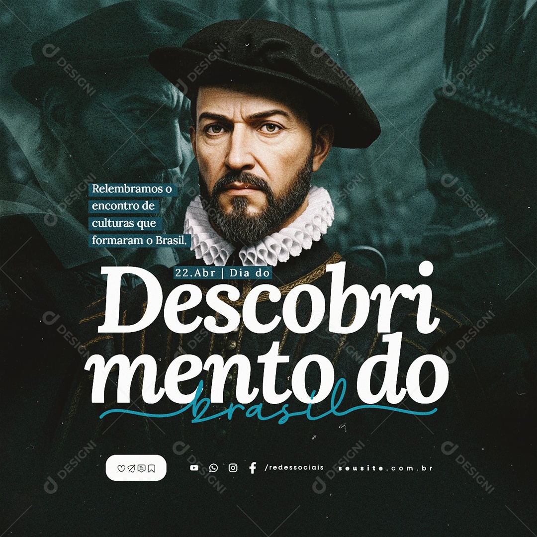 Dia do Descobrimento do Brasil 22 de Abril Social Media PSD Editável