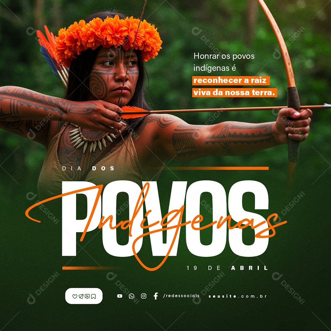 Dia dos Povos Indígenas 19 de Abril Social Media PSD Editável