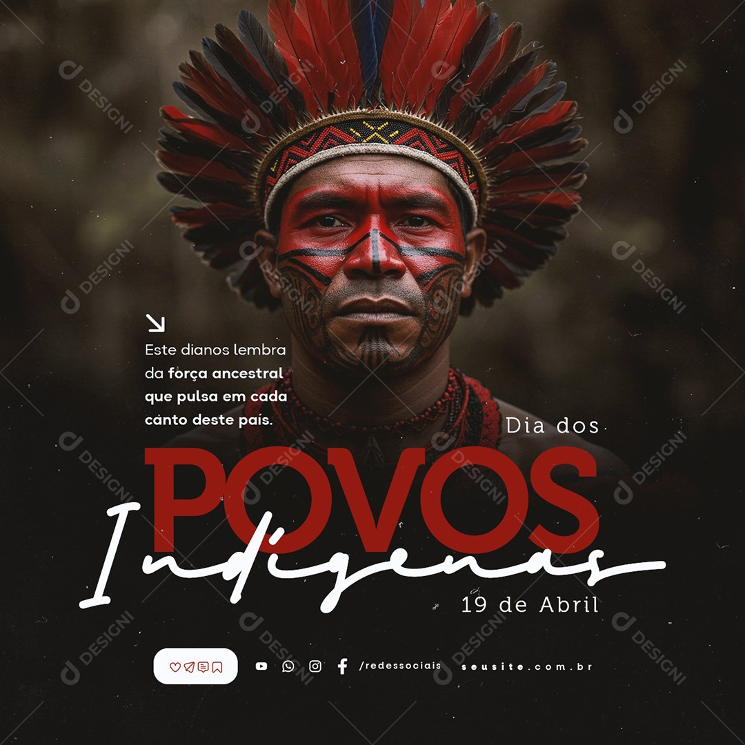 Dia dos Povos Indígenas 19 de Abril Social Media PSD Editável