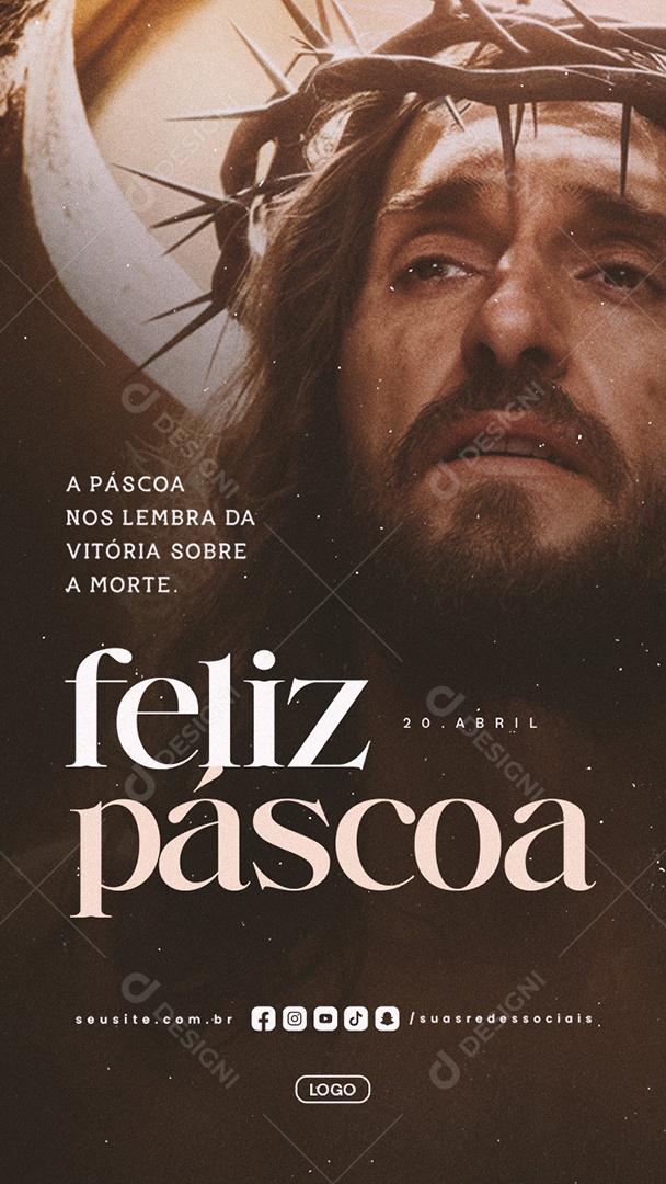 Story Feliz Páscoa 20 de Abril Social Media PSD Editável