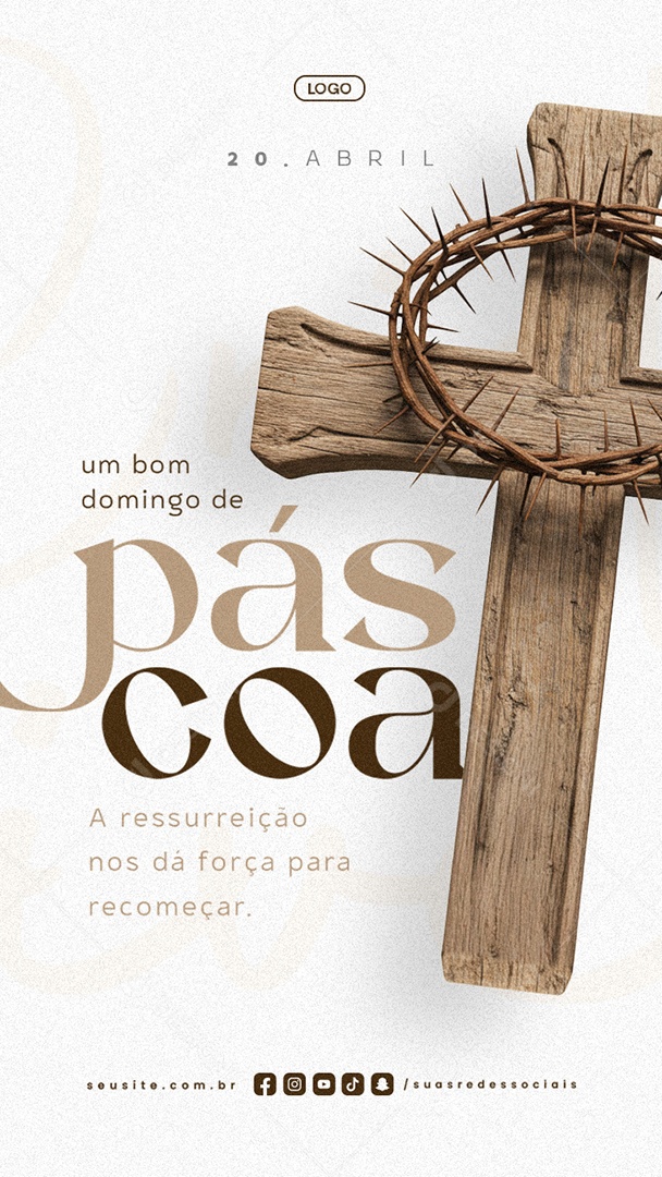 Story Feliz Páscoa 20 de Abril Social Media PSD Editável