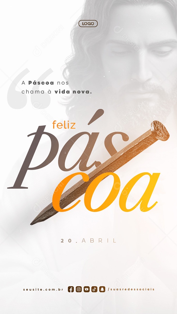 Story Feliz Páscoa 20 de Abril Social Media PSD Editável