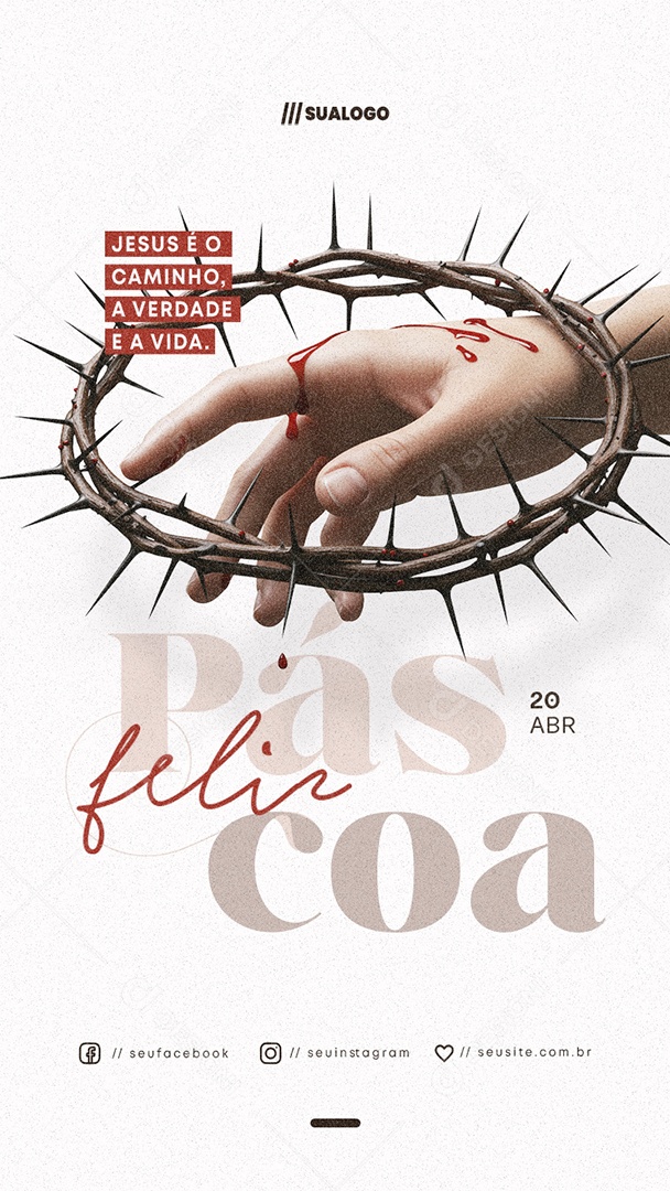 Story Feliz Páscoa 20 de Abril Social Media PSD Editável