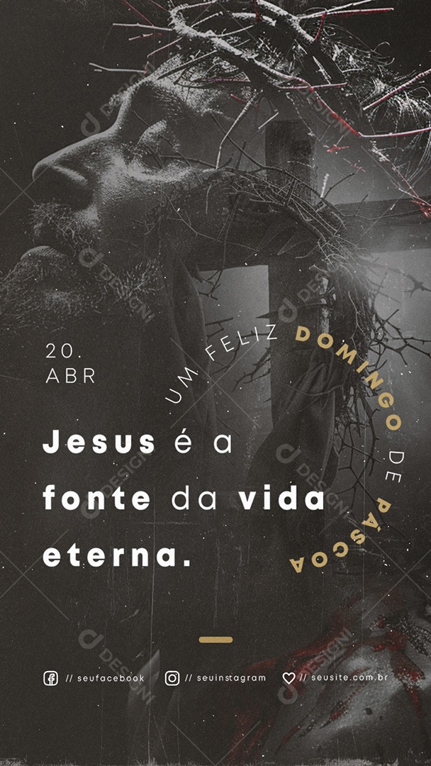 Story Feliz Páscoa 20 de Abril Social Media PSD Editável