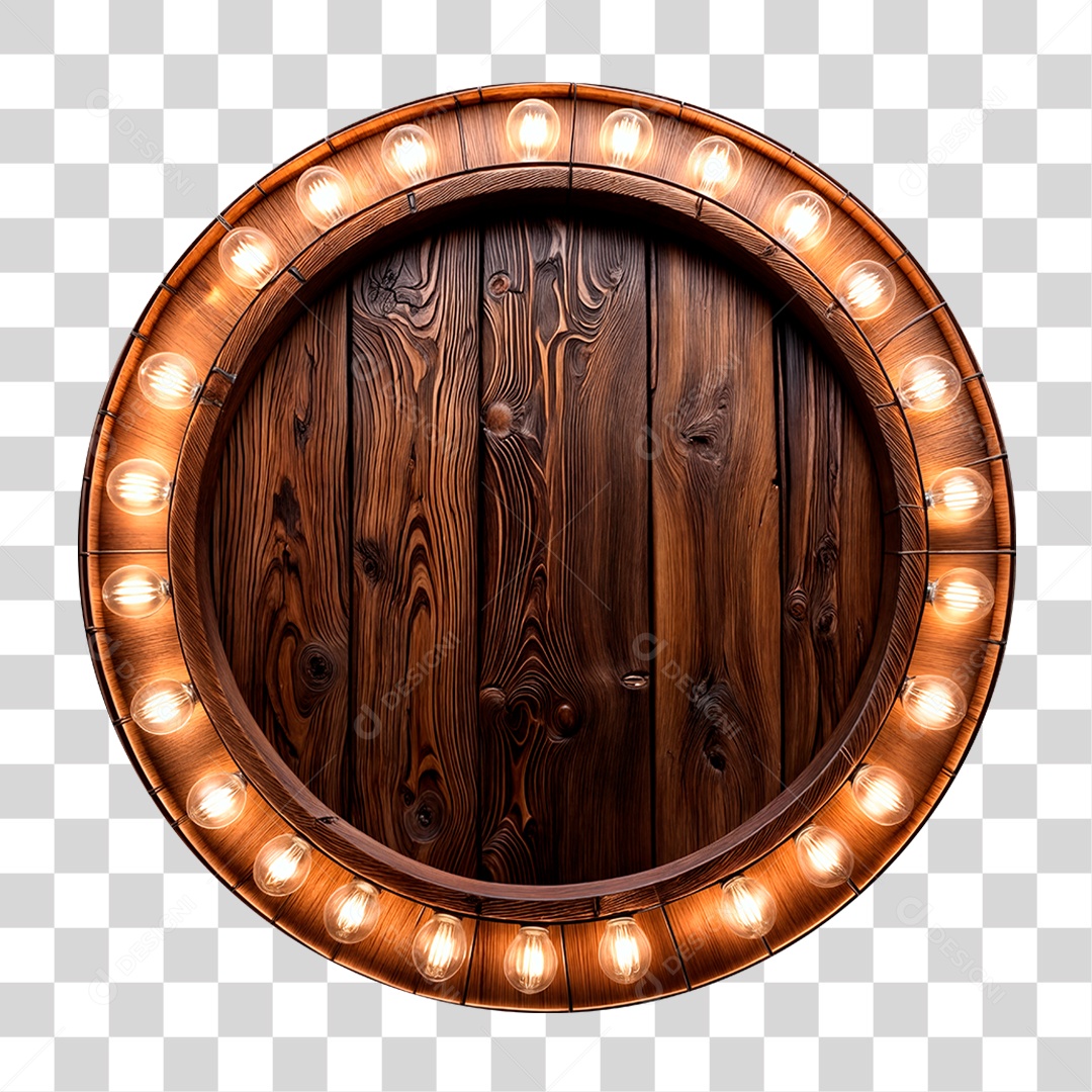 Placa de Madeira Neon PNG Transparente