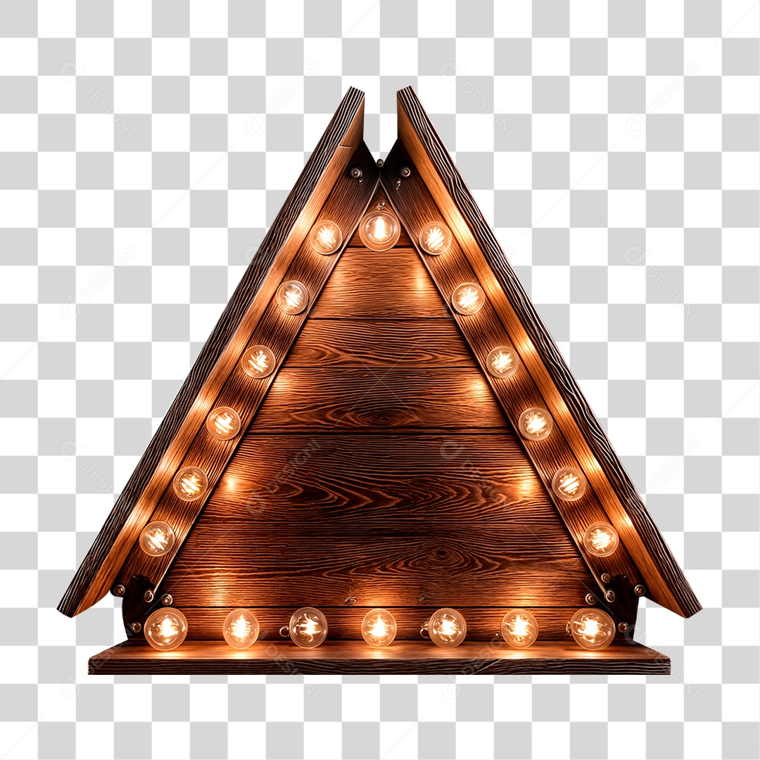 Placa de Madeira Neon PNG Transparente