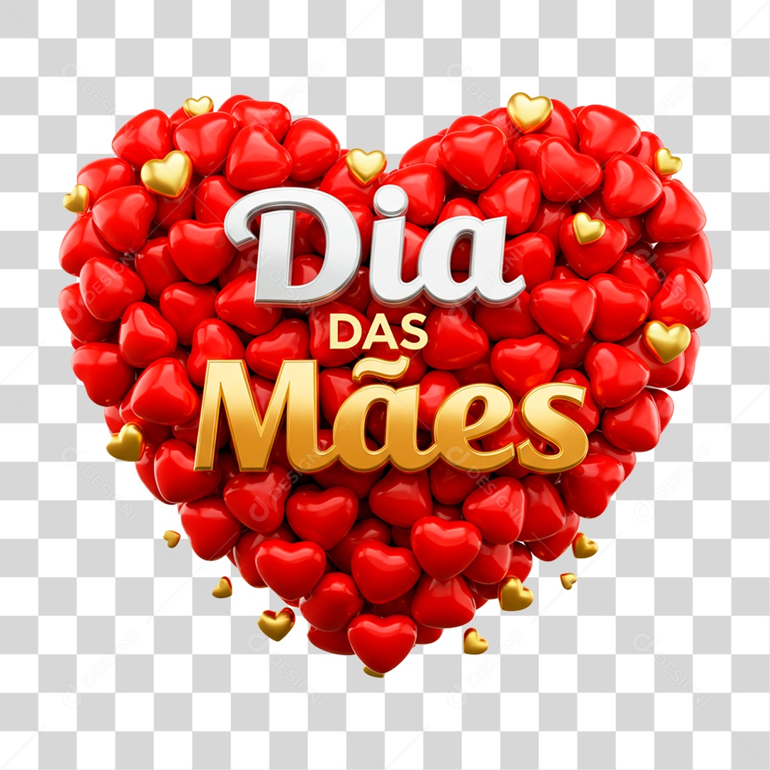 Selo 3D Dia das Mães PNG Transparente
