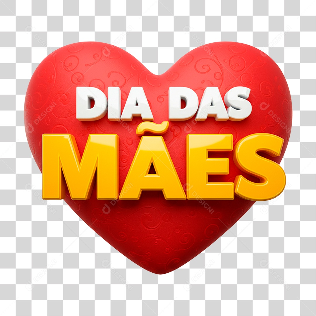 Selo 3D Dia das Mães PNG Transparente