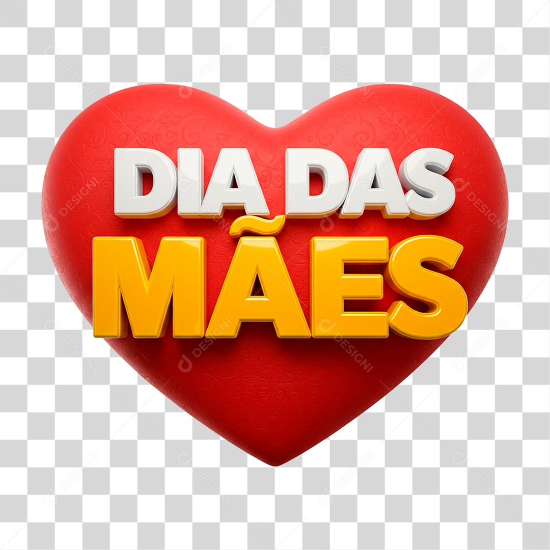 Selo 3D Dia das Mães PNG Transparente