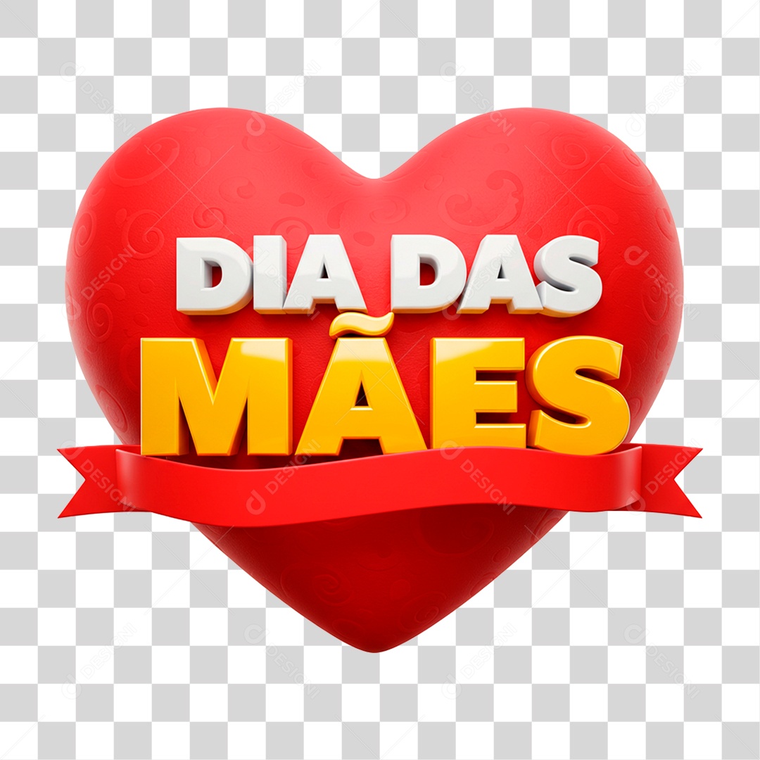 Selo 3D Dia das Mães PNG Transparente