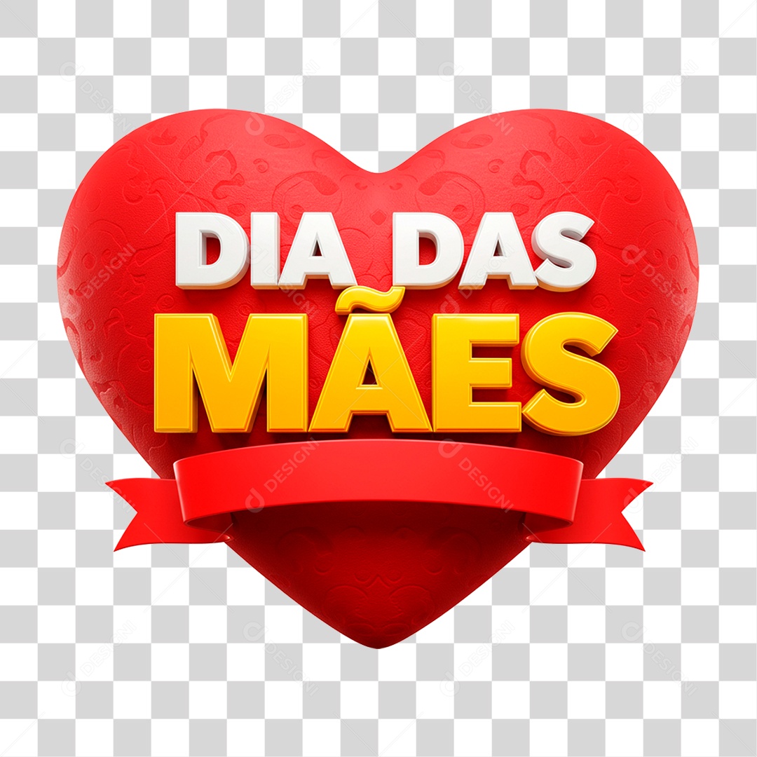 Selo 3D Dia das Mães PNG Transparente