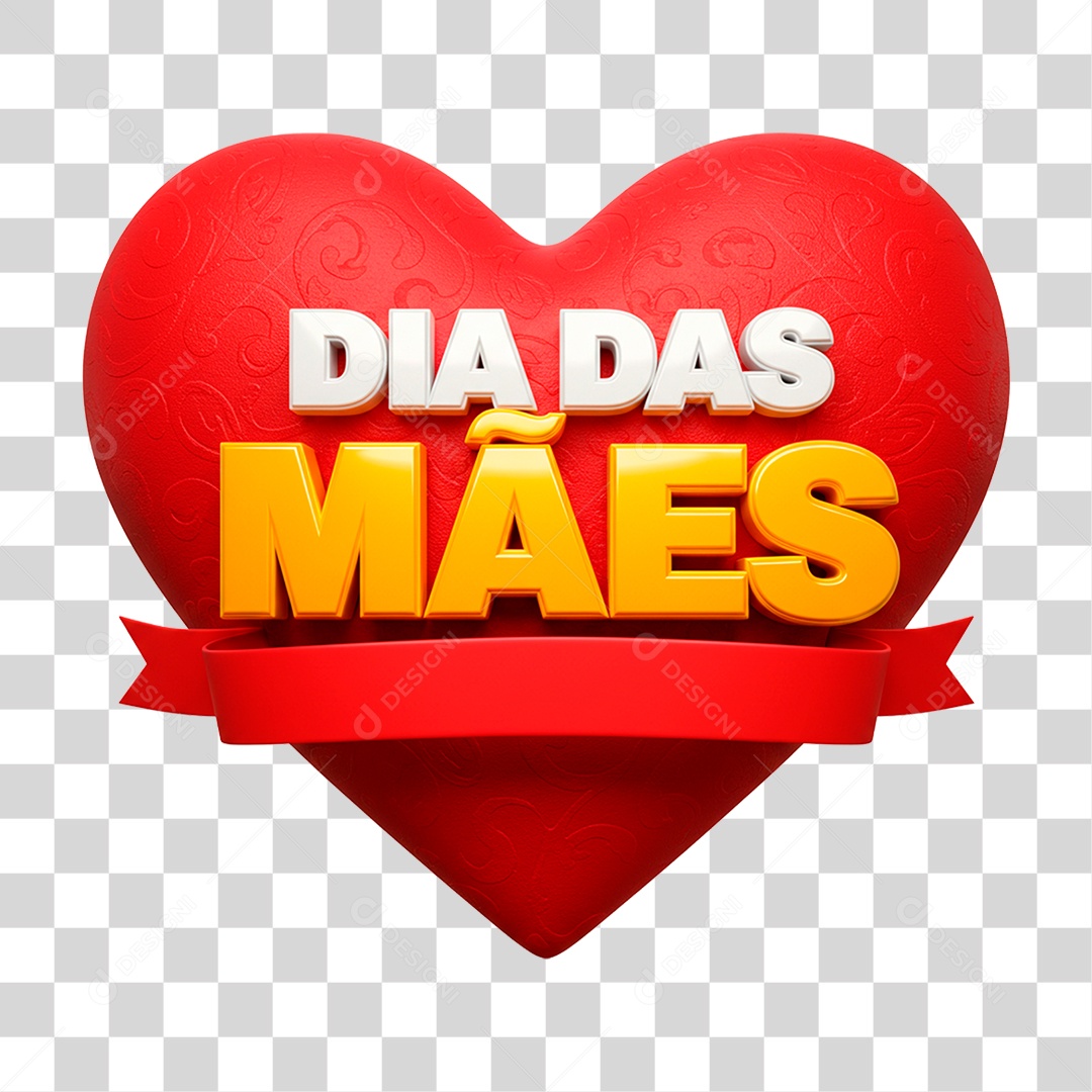 Selo 3D Dia das Mães PNG Transparente