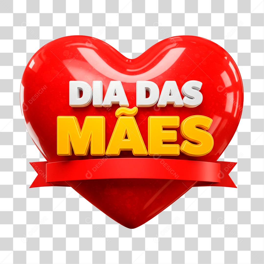 Selo 3D Dia das Mães PNG Transparente