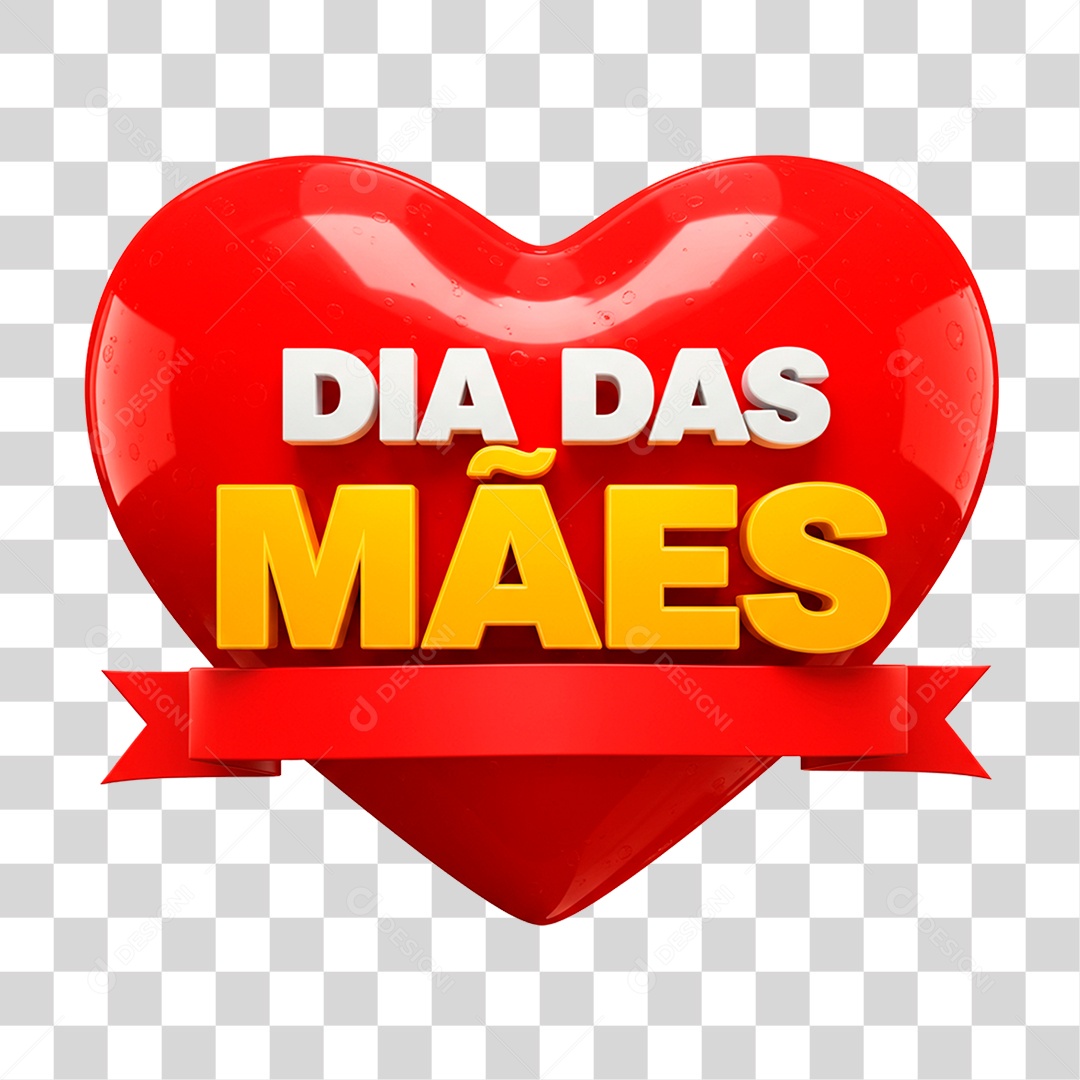 Selo 3D Dia das Mães PNG Transparente