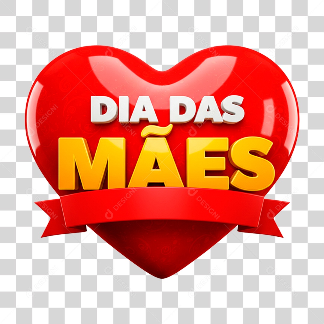 Selo 3D Dia das Mães PNG Transparente