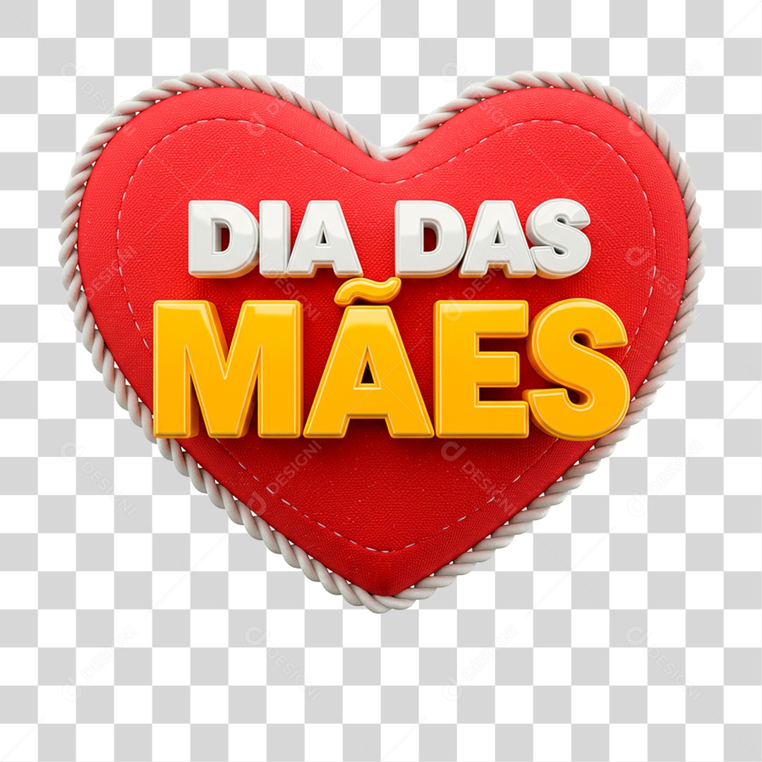 Selo 3D Dia das Mães PNG Transparente
