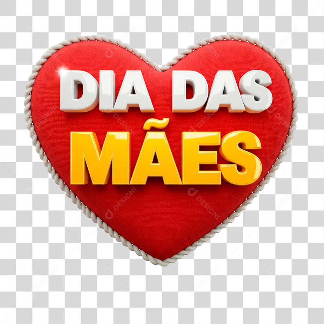 Selo 3D Dia das Mães PNG Transparente