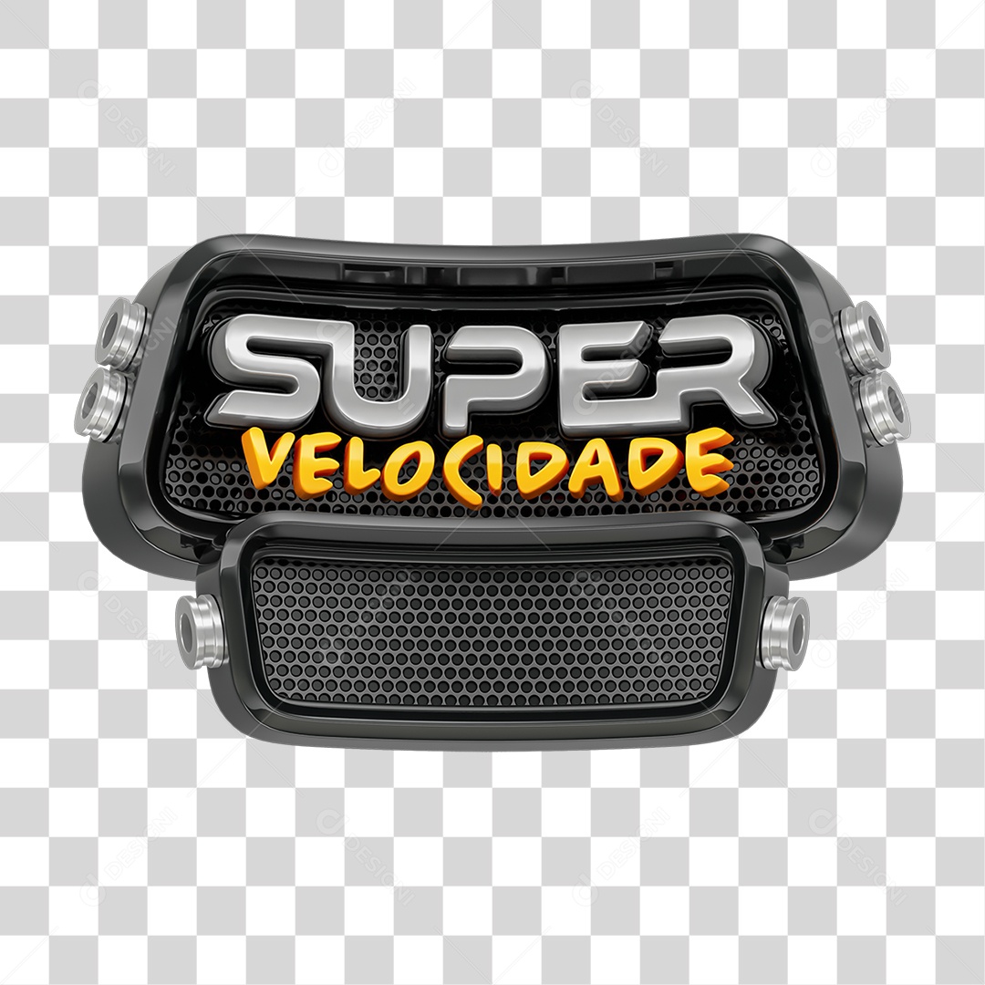 Selo 3D Super Velocidade PNG Transparente