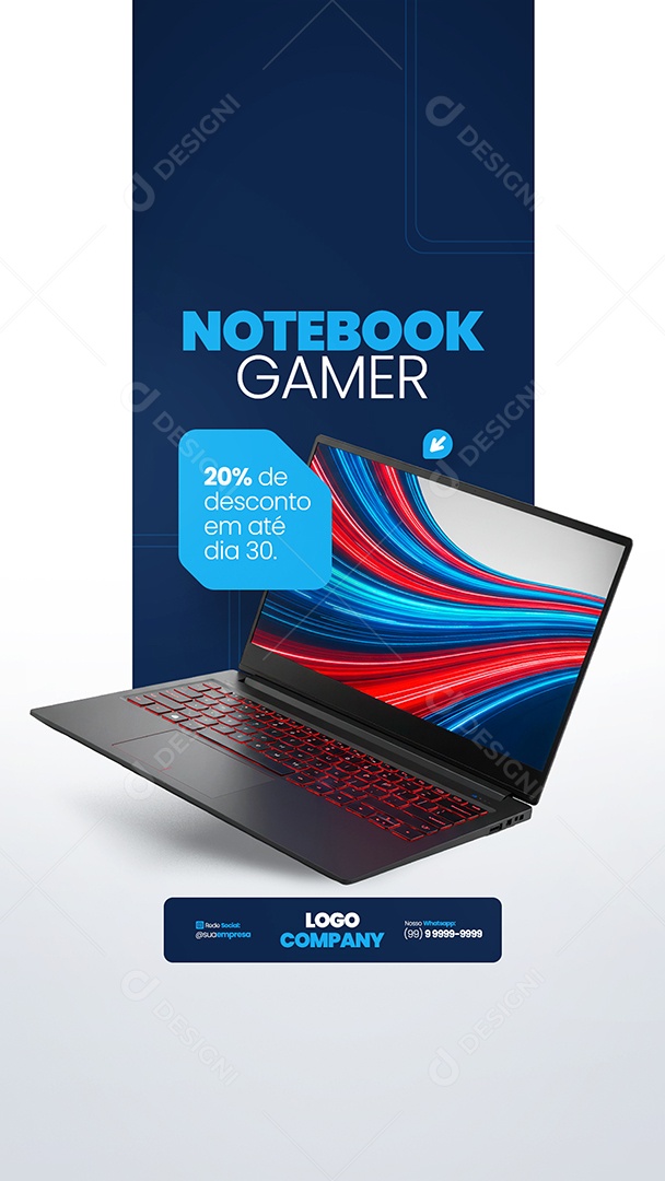 Story Loja de Eletrônicos Notebook Gamer Social Media PSD Editável