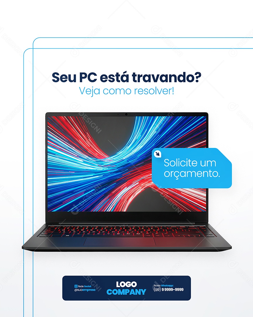 Flyer Loja de Eletrônicos Solicite um Orçamento Social Media PSD Editável