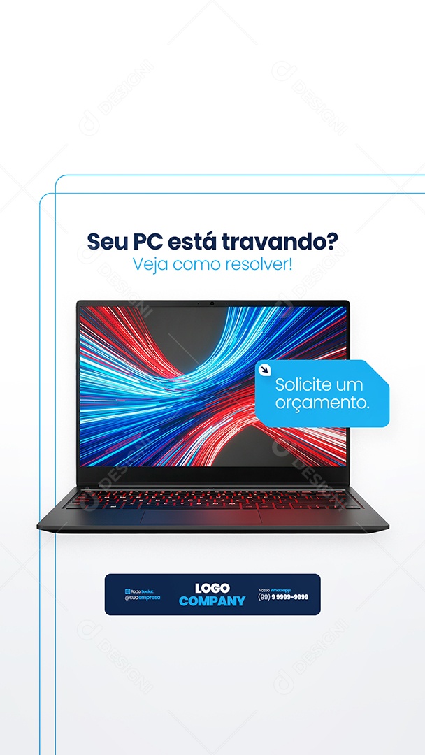 Story Loja de Eletrônicos Solicite um Orçamento Social Media PSD Editável