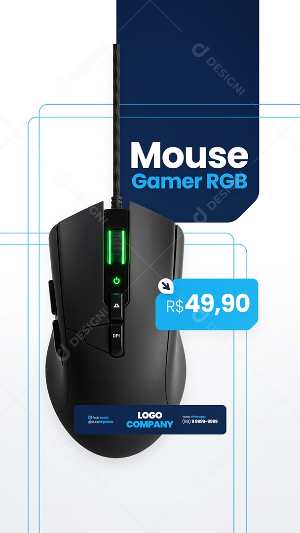 Story Loja de Eletrônicos Mouse Gamer RGB Social Media PSD Editável