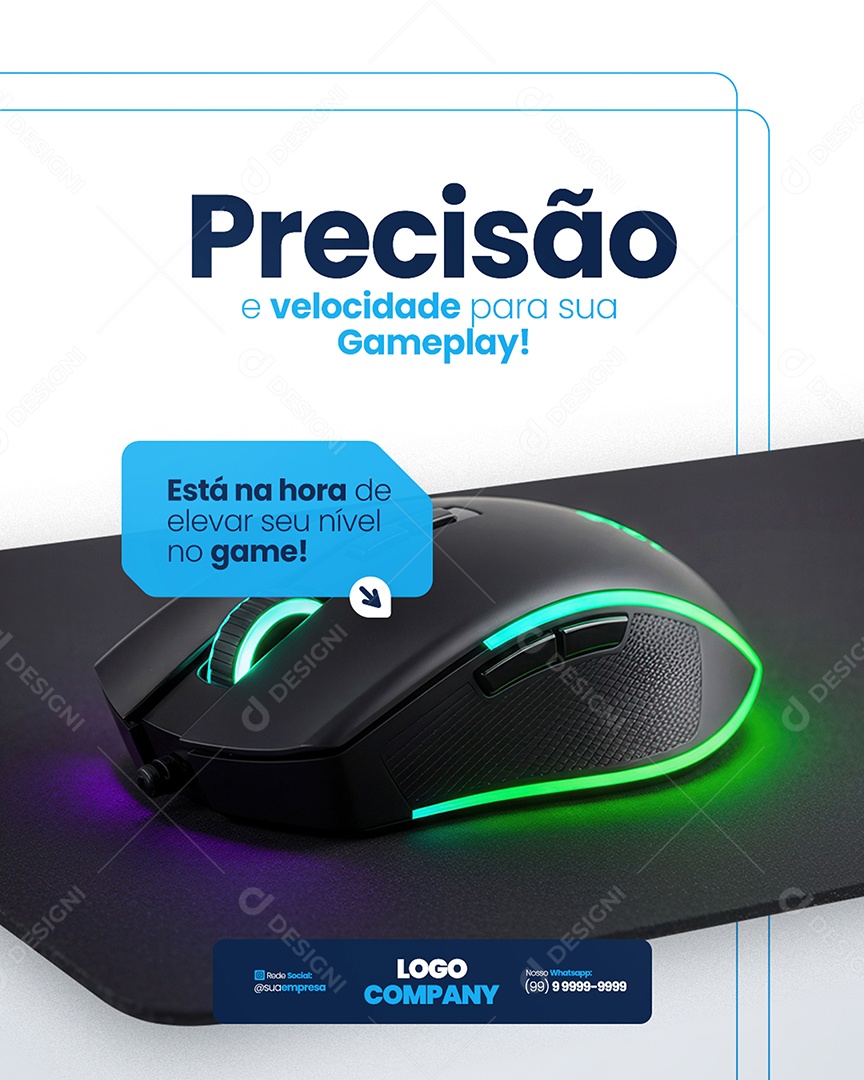 Flyer Loja de Eletrônicos Precisão e Velocidade Social Media PSD Editável