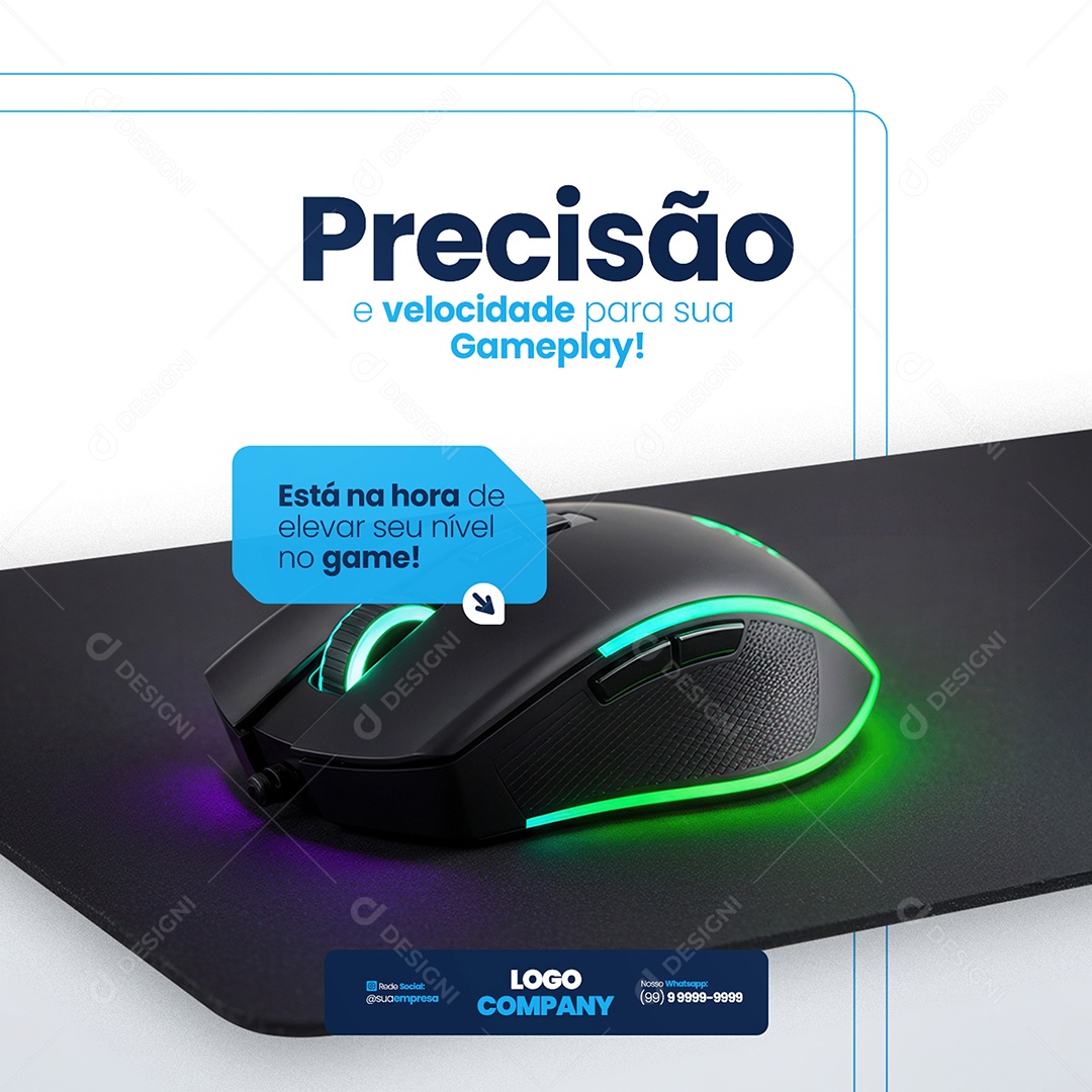 Feed Loja de Eletrônicos Precisão e Velocidade Social Media PSD Editável